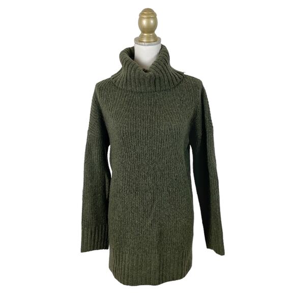 Jessica Simpson Chunky Funnel Neck Sweater - Forest Green - S - Picture 1 of 10